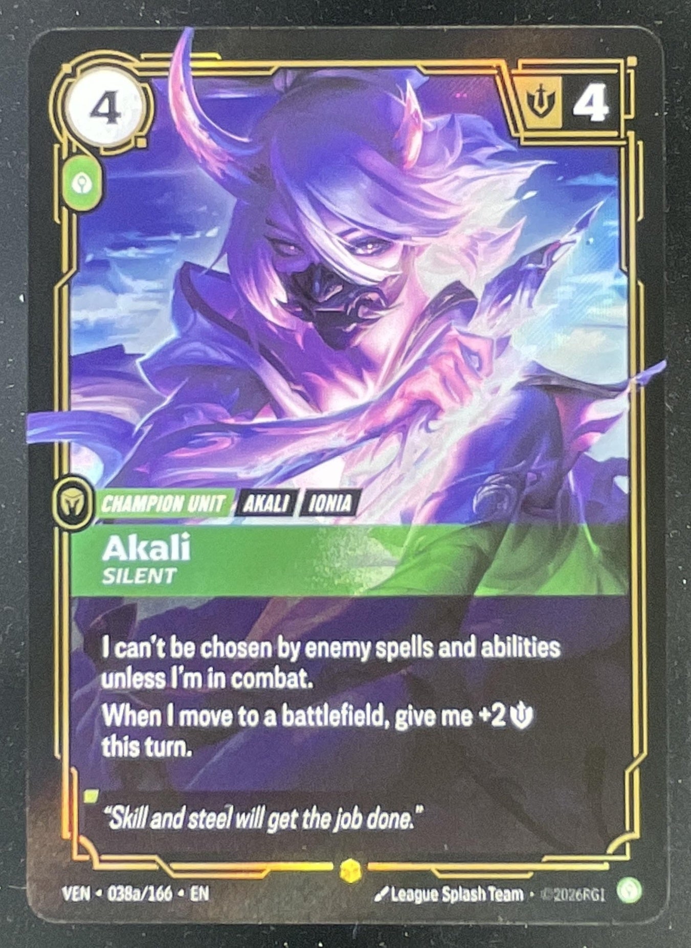 Riftbound League of Legends Akali, Silent Alternate Art - Vendetta
