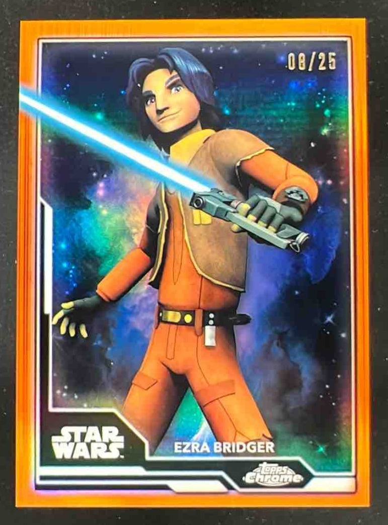 2021 Topps Chrome Star Wars Legacy Lightsaber Orange #WL-12 Ezra