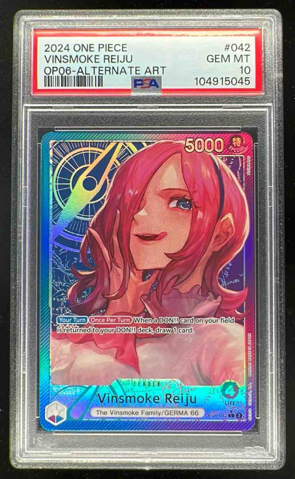 2024 One Piece OP06 #042 Vinsmoke Reiju Alternate Art PSA 10