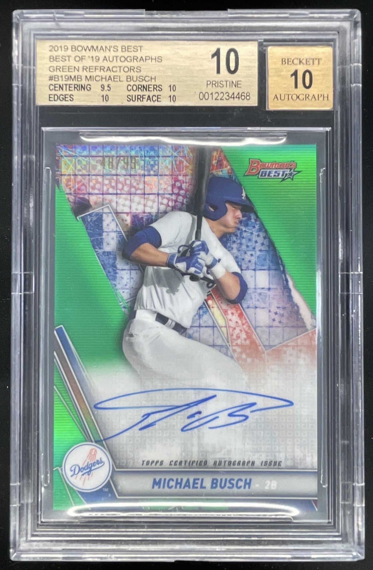 2019 Bowman Bowman's Best of 2019 Green #B19-MB Michael Busch Auto