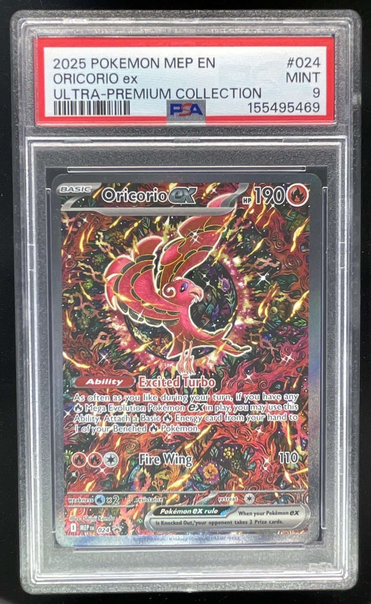 2025 Pokemon MEP Black Star Promos #024 Oricorio ex PSA 9 – Burbank Cards