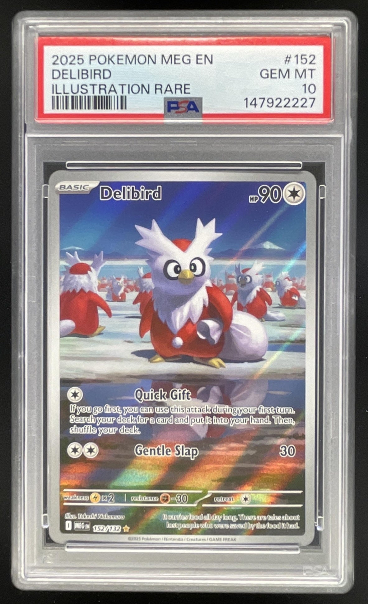 2025 Pokemon Mega Evolution #152/132 Delibird Illustration Rare PSA 10 –  Burbank Cards