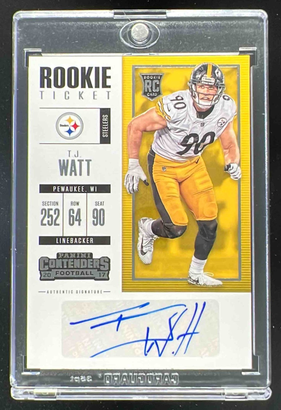 2017 Panini Contenders #102 T.J. Watt RC Rookie Ticket Auto