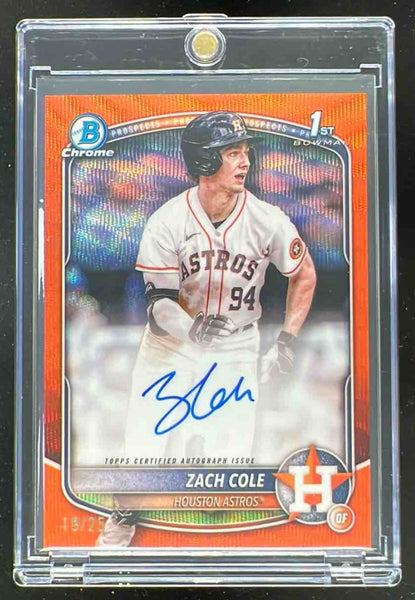 チャップマン ボウマンオート リフラクター 2025 Bowman Chrome Autograph Orange Wave Refractor #CPA-ZC Zach