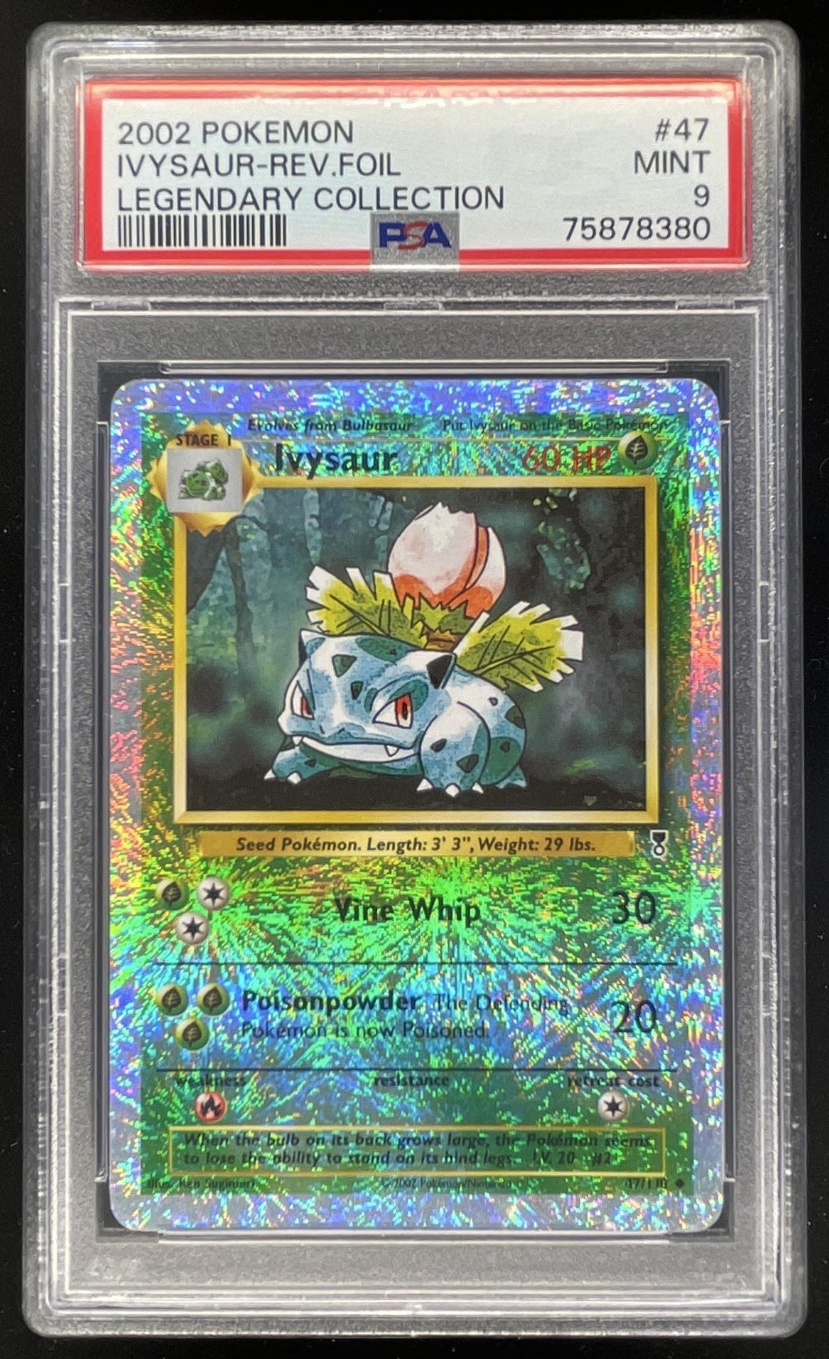 2002 Pokemon Legendary Collection Reverse Foil #47/110 Ivysaur PSA