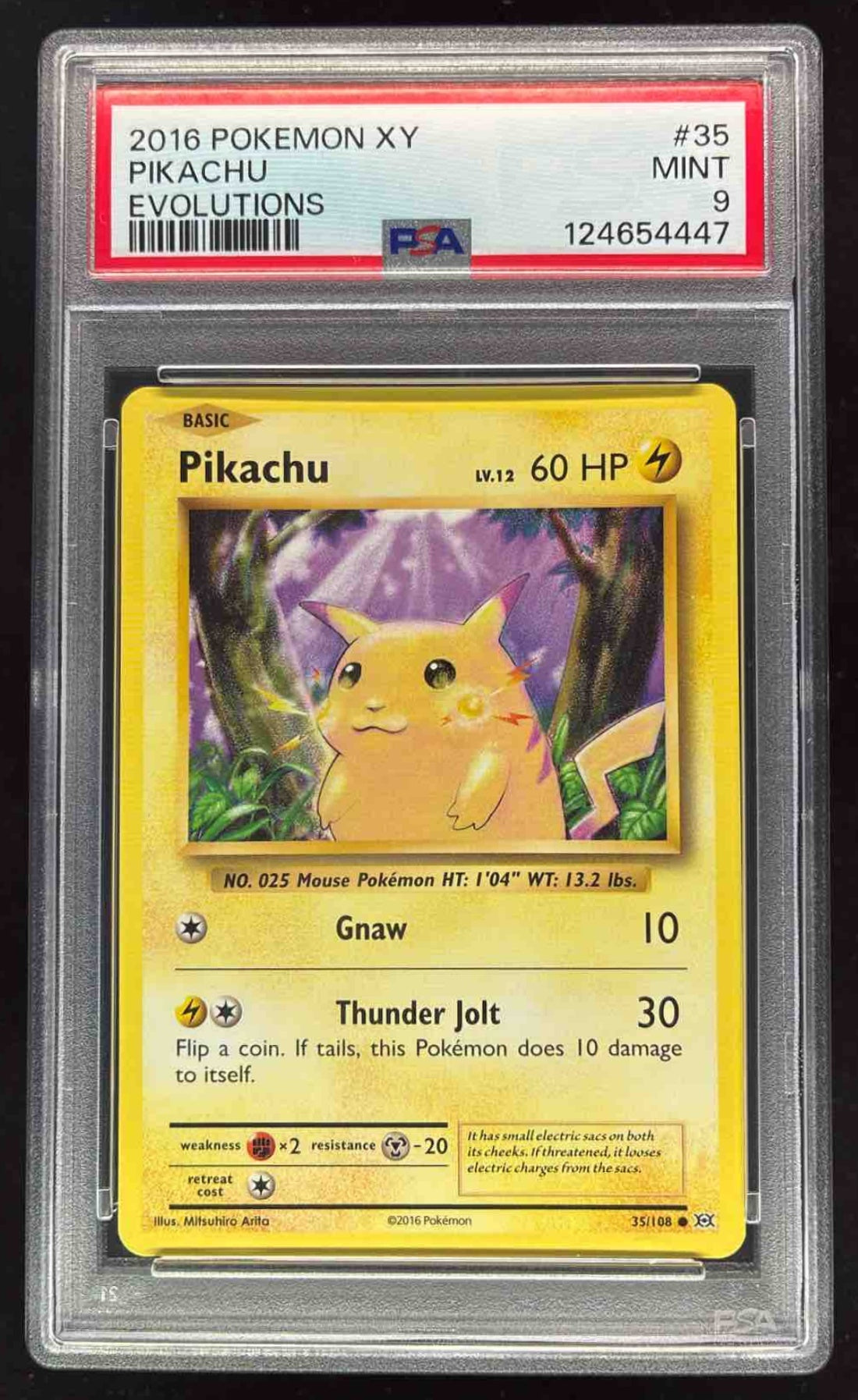 2016 Pokemon XY Evolutions #35/108 Pikachu PSA 9 – Burbank Cards