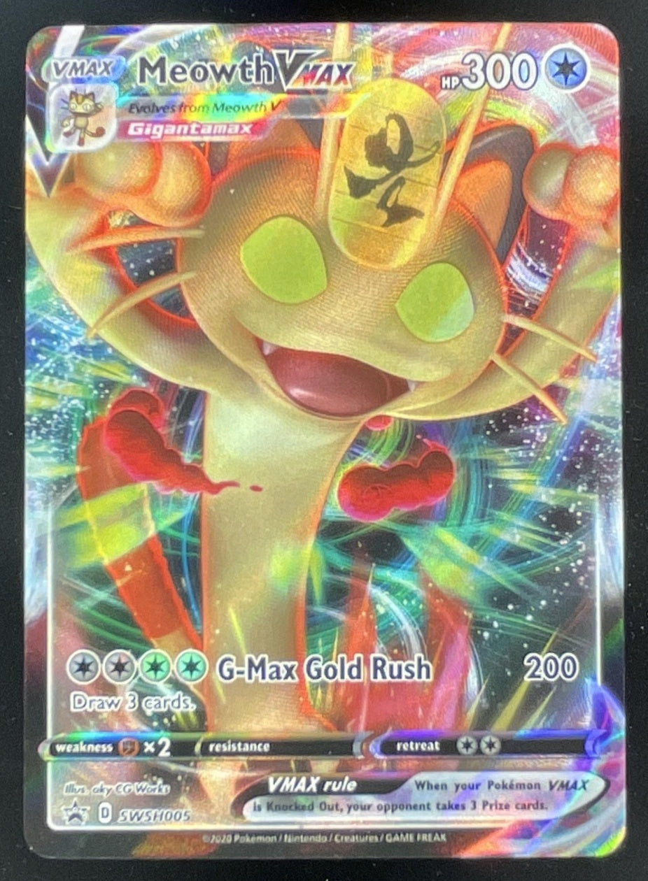 2020 Pokemon Sword & Shield Black Star Promos #SWSH005 Meowth VM – Burbank  Cards