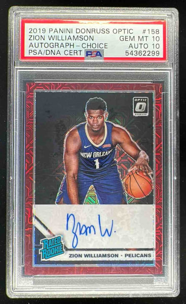 2019 Donruss Optic Rookies Signatures Choice #158 Zion Williamson