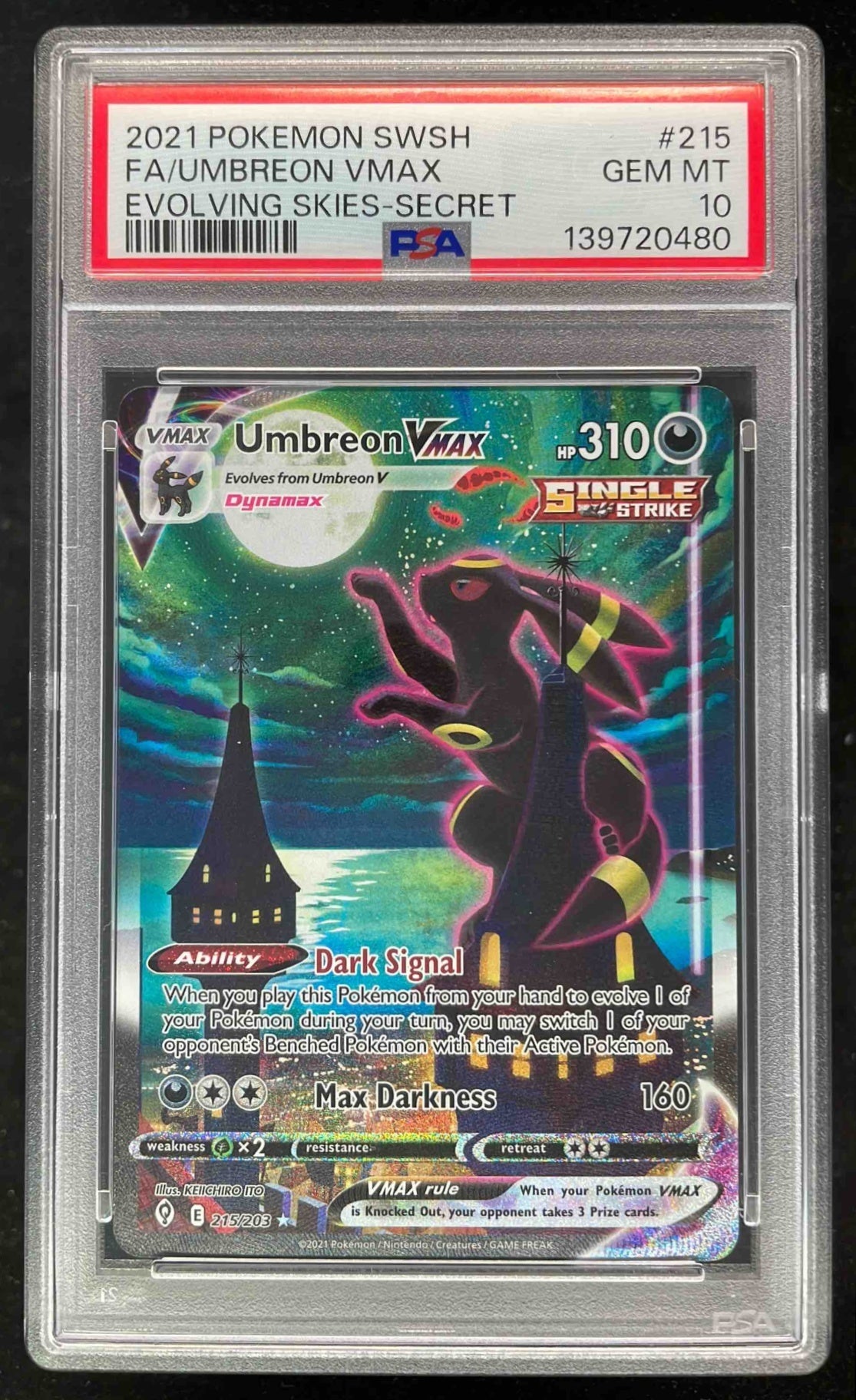 2021 Pokemon Sword & Shield Evolving Skies #215/203 Umbreon VMAX