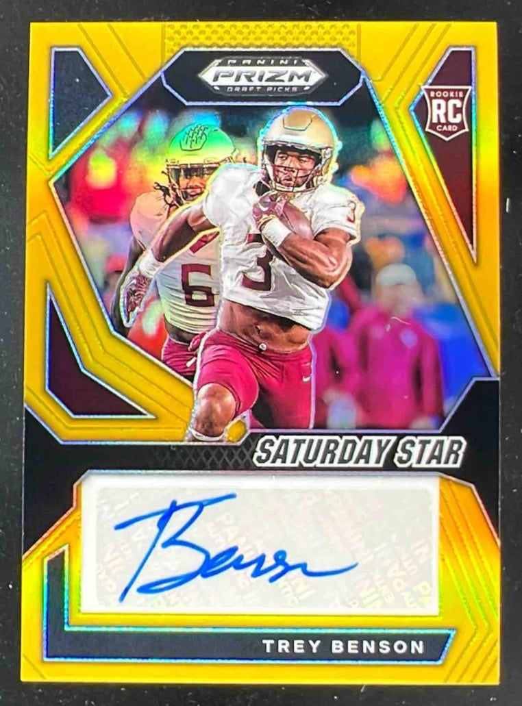 2024 Panini Prizm Collegiate Draft Saturday Star Gold Trey Benson