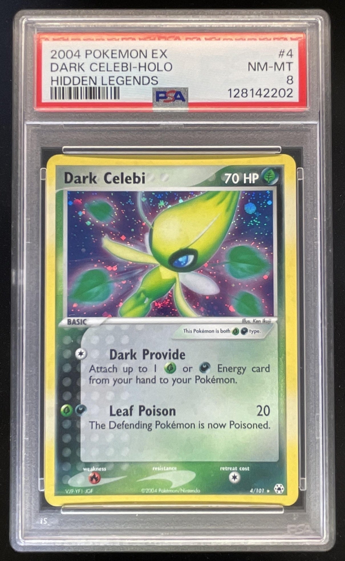 2004 Pokemon EX Hidden Legends #4/101 Dark Celebi Holo PSA 8