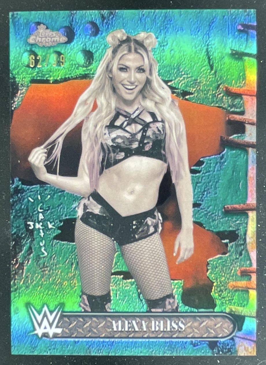 2025 Topps Chrome WWE x Cactus Jack Green Refractor #33 Alexa