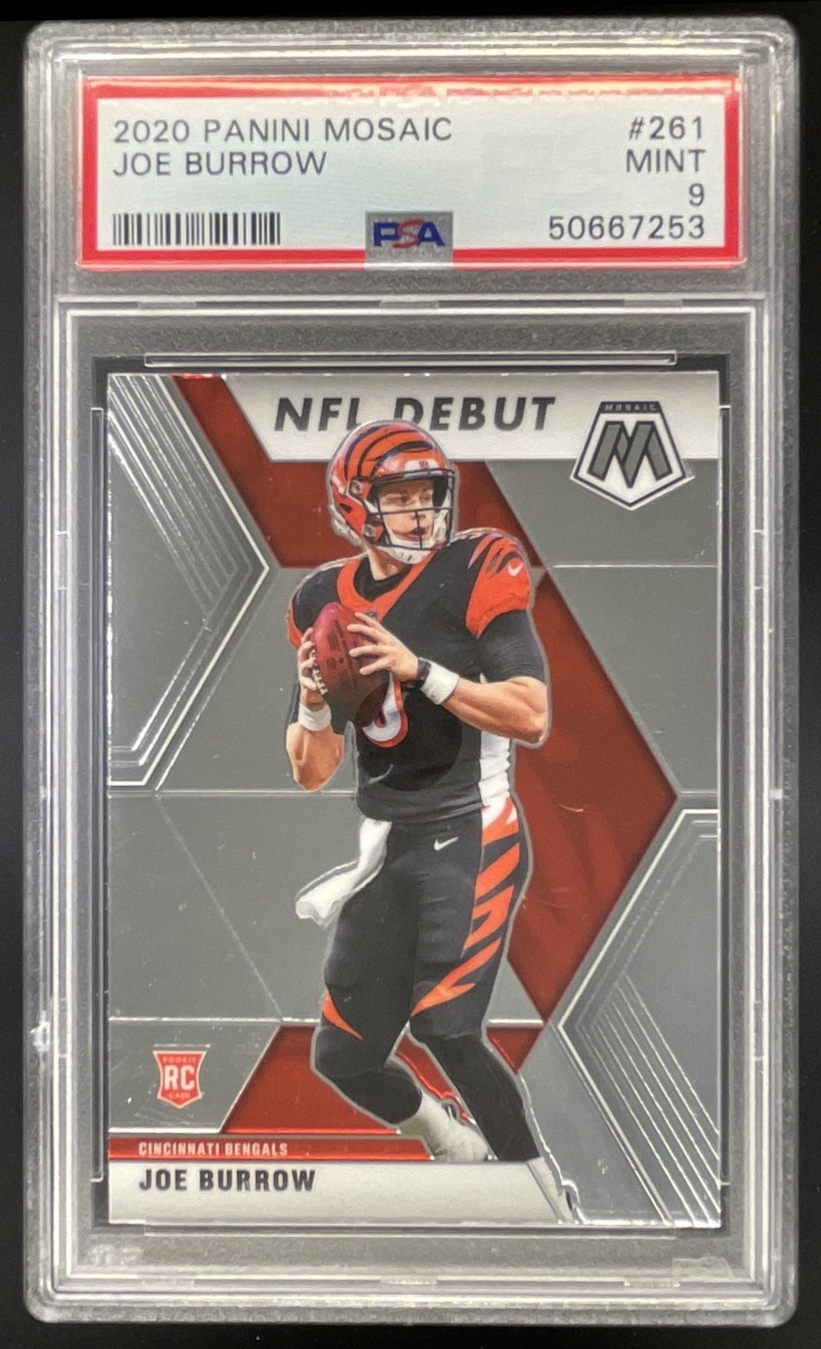 2020 Panini Mosaic #261 Joe Burrow RC PSA 9 – Burbank Cards