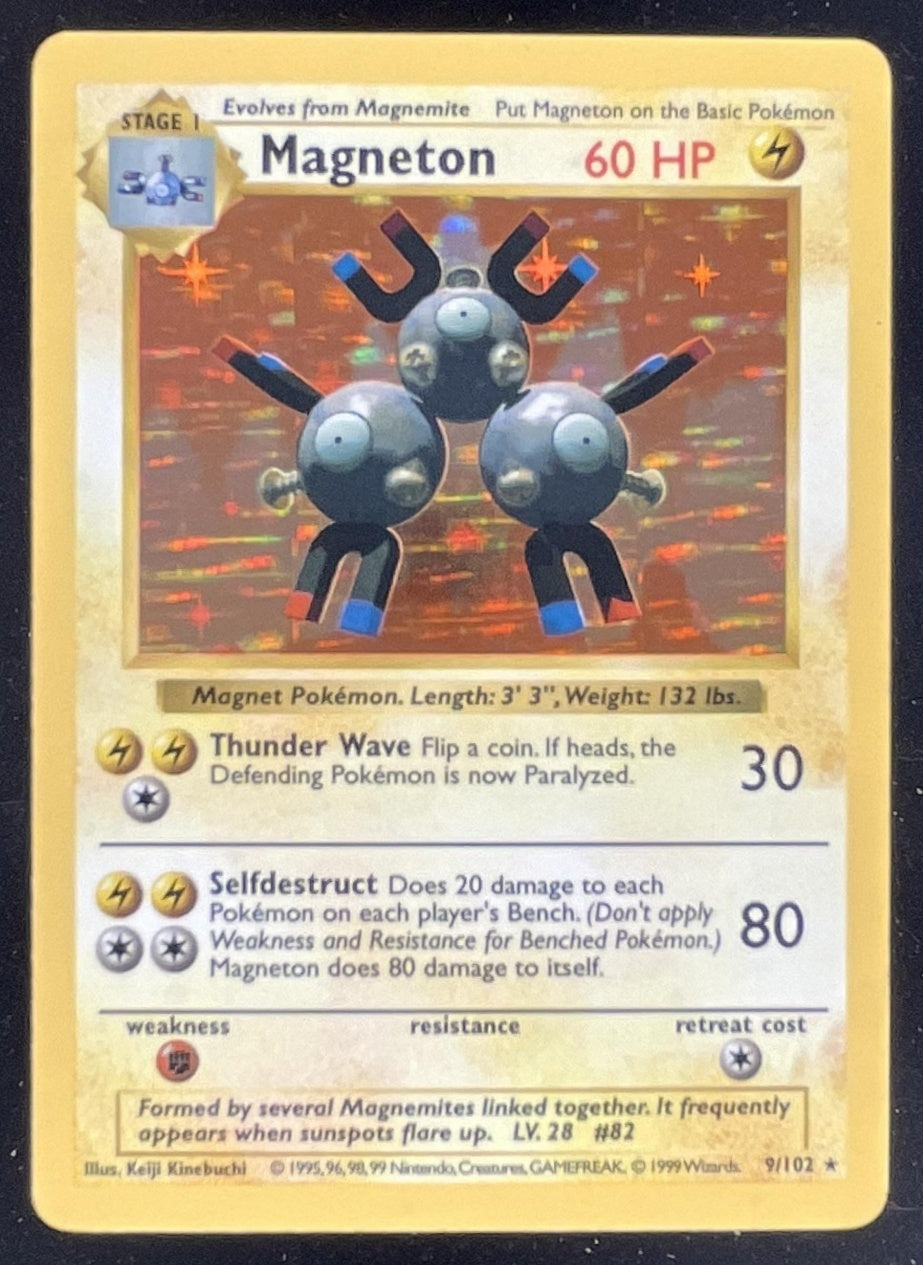 1999 Pokemon Shadowless Set #9/102 Magneton Holo – Burbank Cards