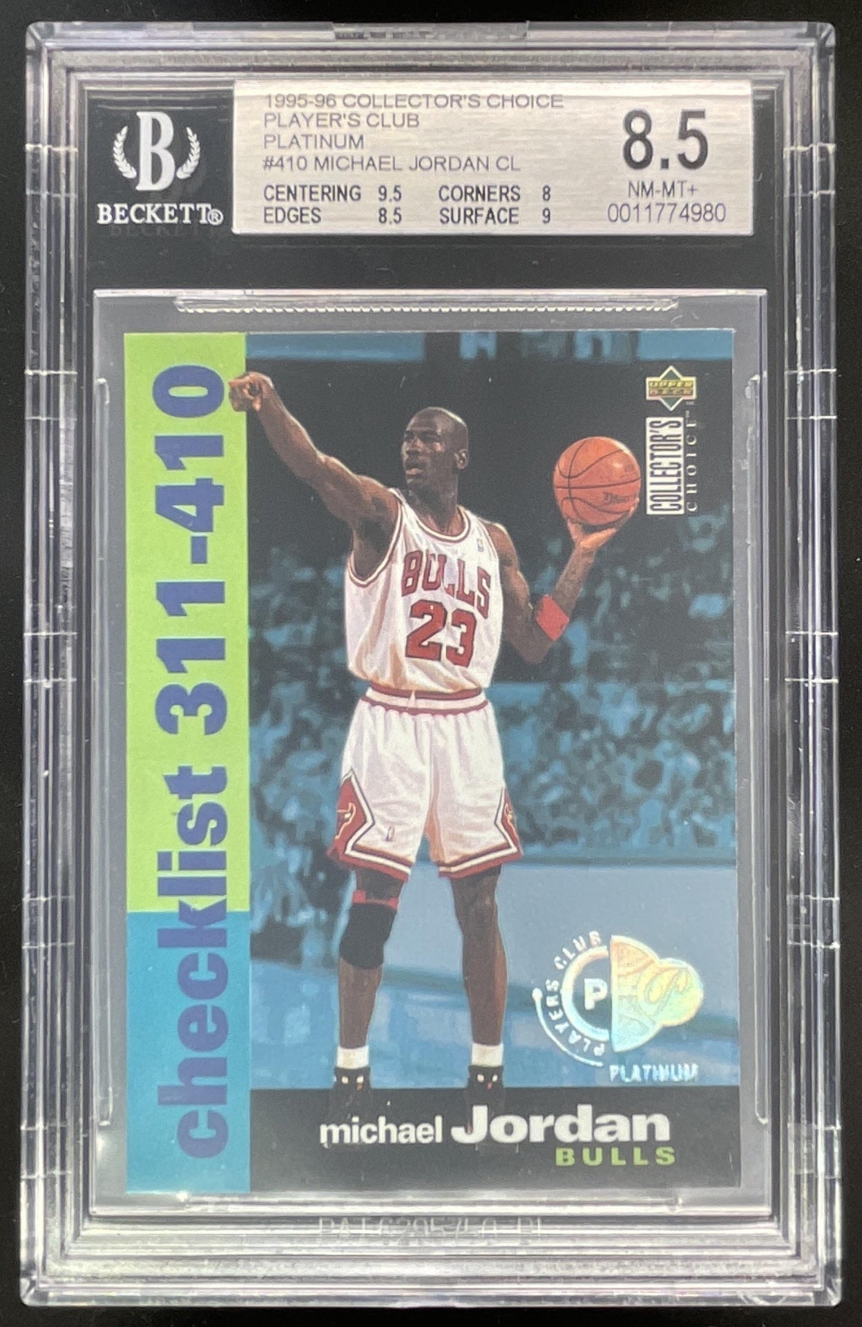 1995 Collector's Choice Platinum Player's Club #410 Michael Jordan