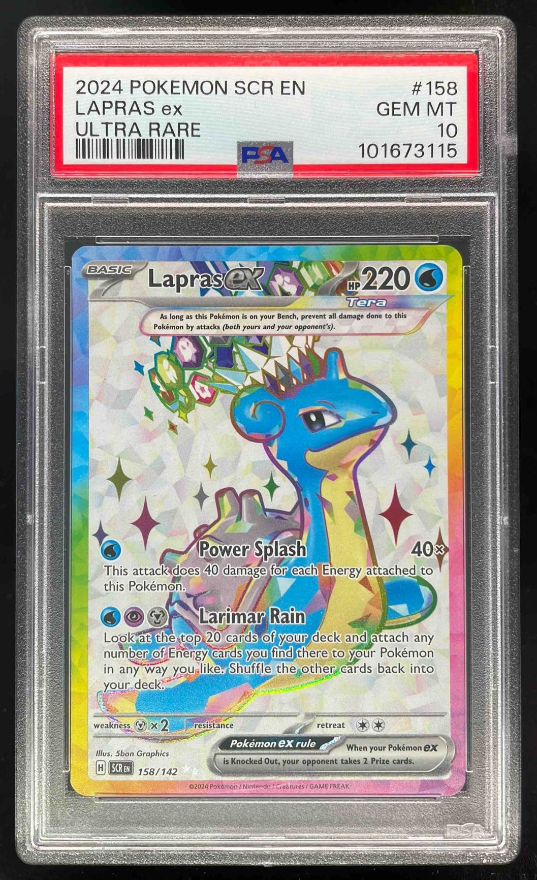 2024 Pokemon Stellar Crown #158/142 Lapras ex PSA 10 – Burbank Cards