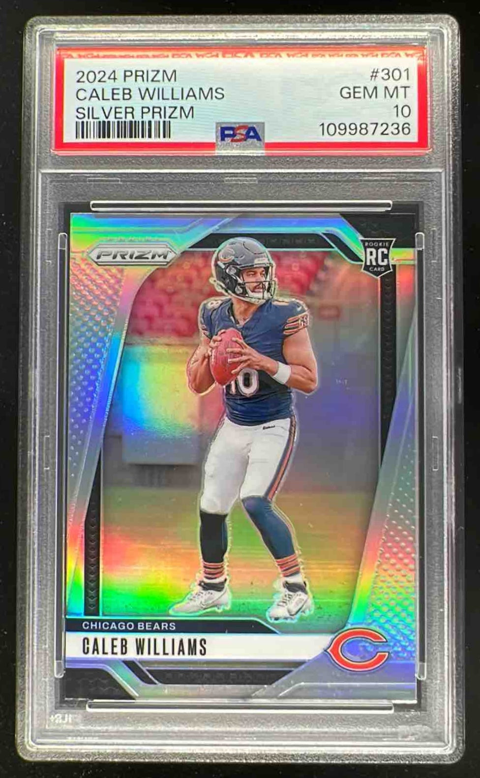 2024 Panini Prizm Silver Prizm #301 Caleb Williams RC PSA 10 2024 Panini Prizm Silver Prizm #301 Caleb Williams RC PSA 10