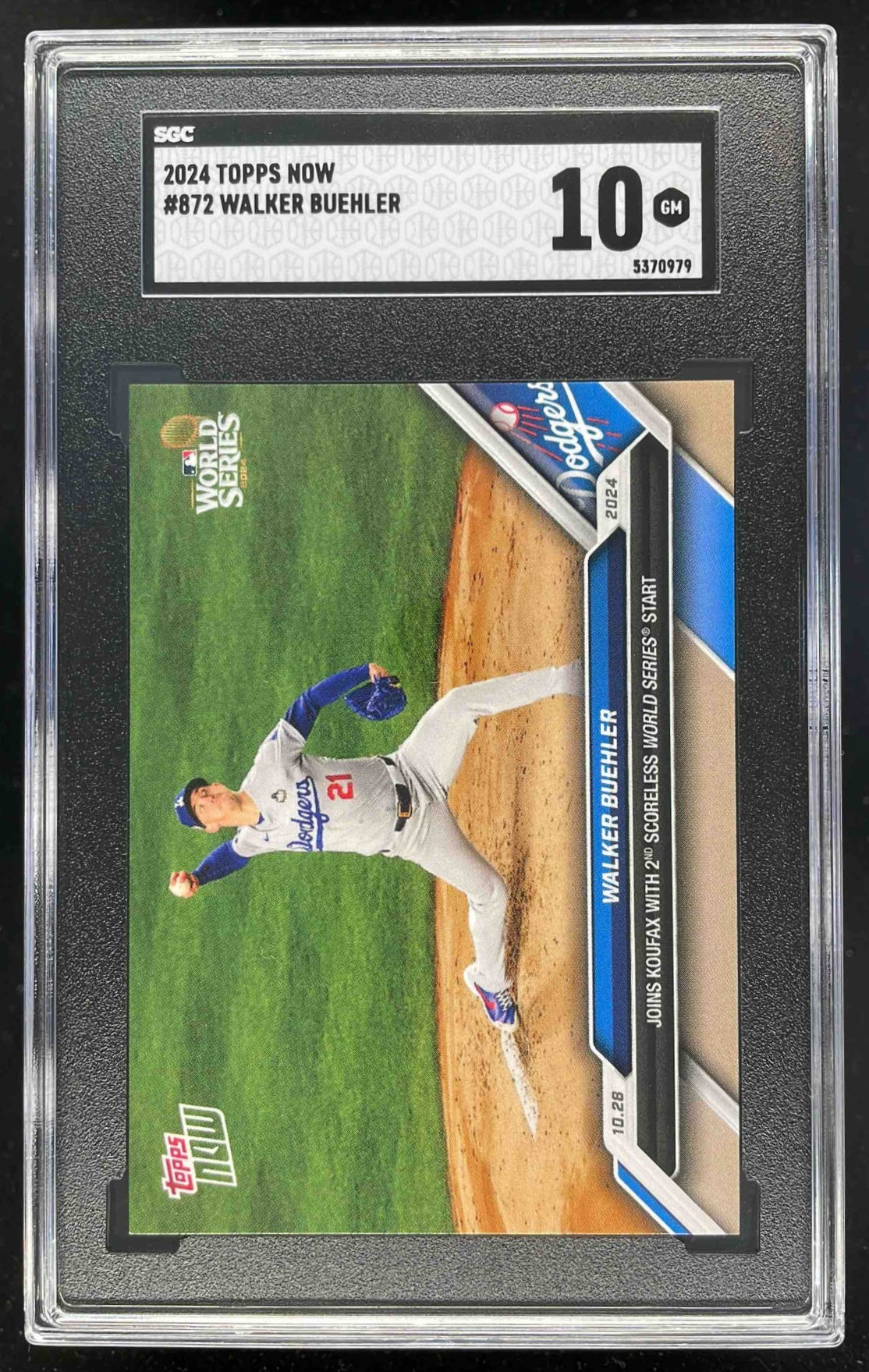 2024 Topps Now #872 Walker Buehler SGC 10 – Burbank Cards