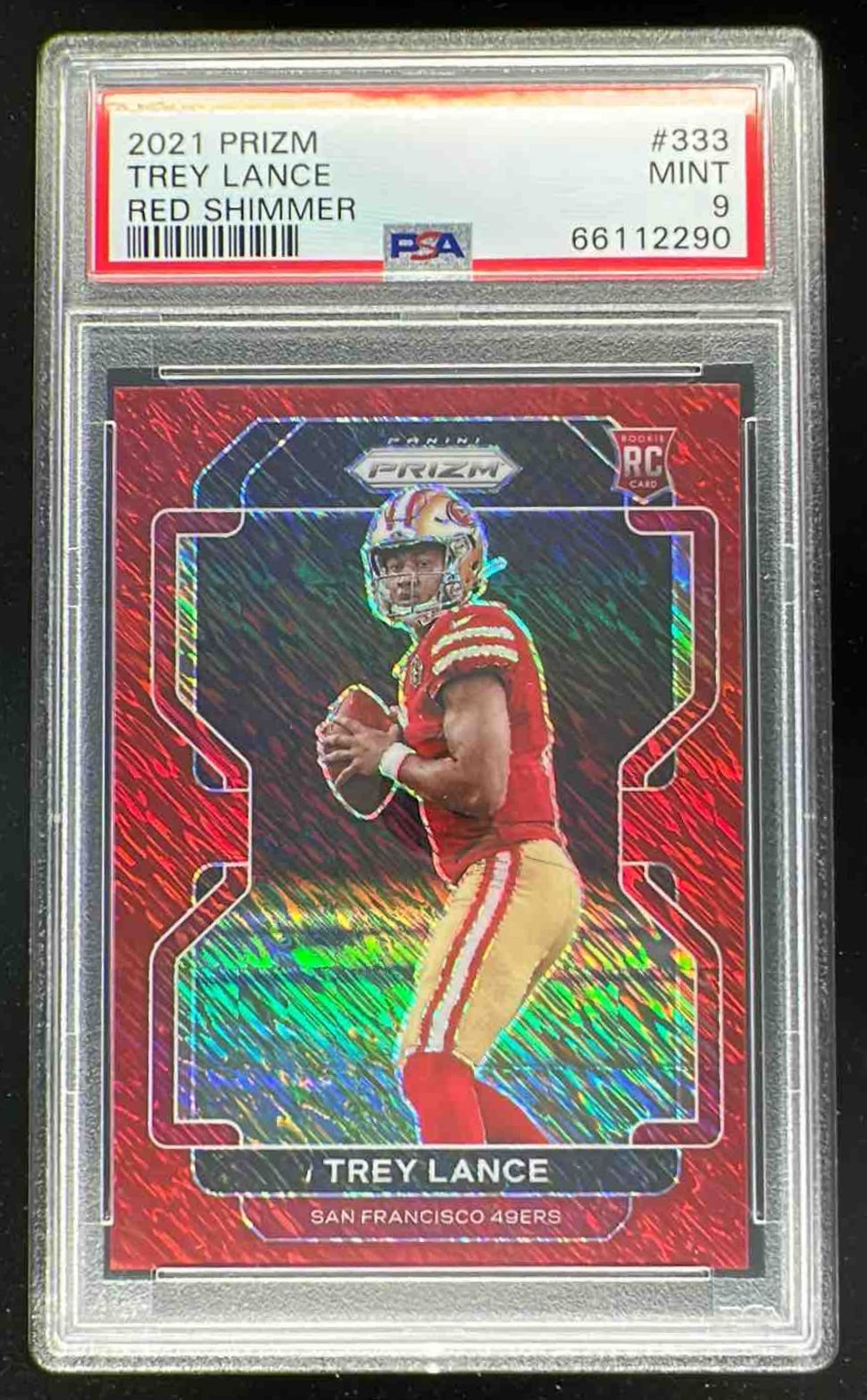 2021 Panini Prizm Red Shimmer #333 Trey Lance RC /35 PSA 9