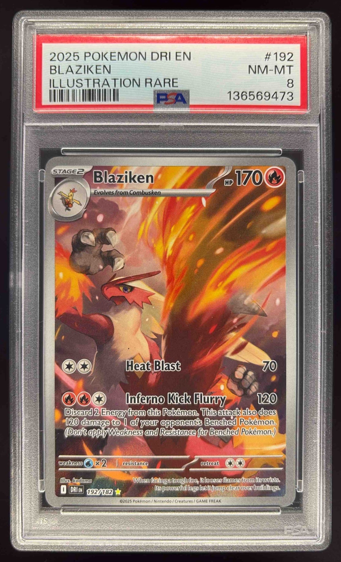 2025 Pokemon Destined Rivals #192/182 Blaziken PSA 8