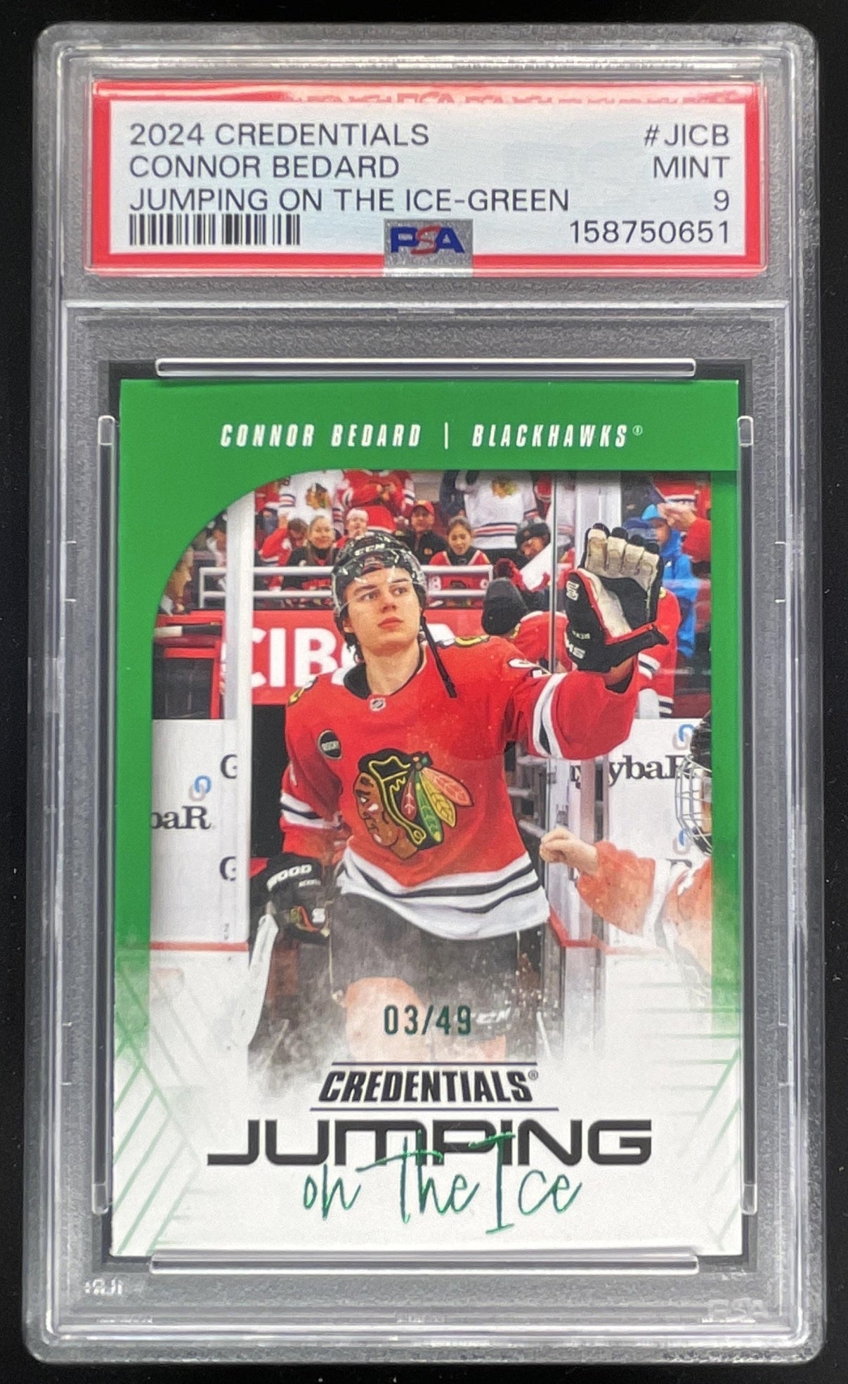 2024-25 Upper Deck Credentials Jumping on the Ice Green Connor