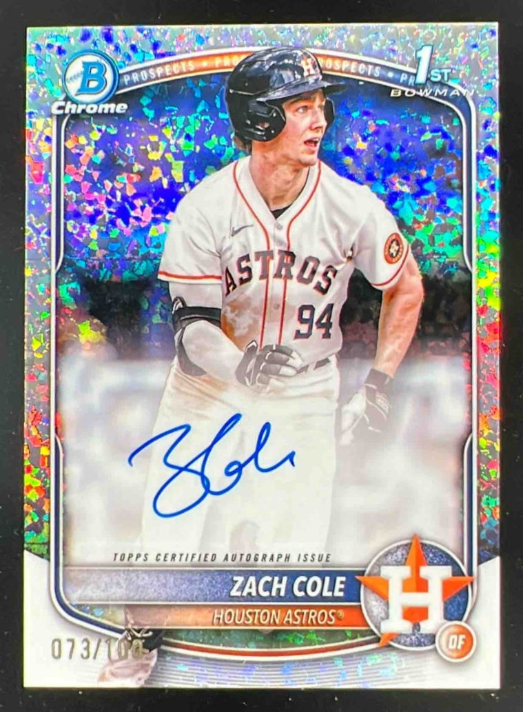 2025 Bowman Chrome Autograph Mini Diamonds Refractor #ZC Zach Cole