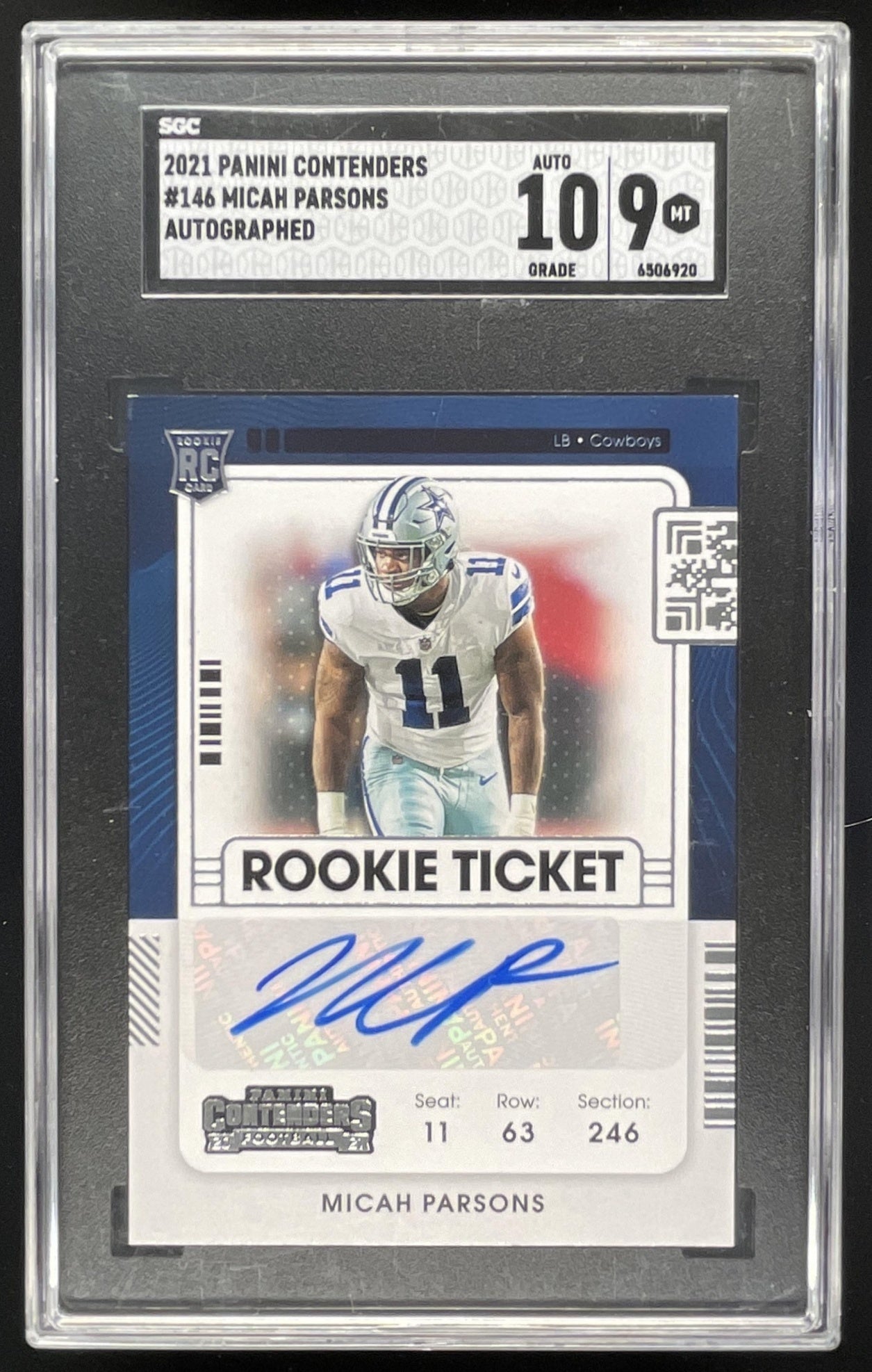 2021 Panini Contenders #146 Micah Parsons Autograph RC Rookie