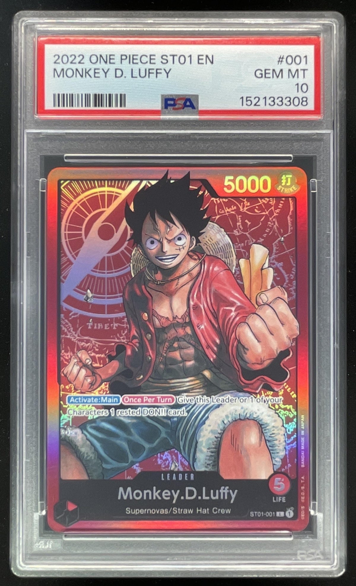 2022 One Piece ST01 EN #001 Monkey D Luffy PSA 10 – Burbank Cards