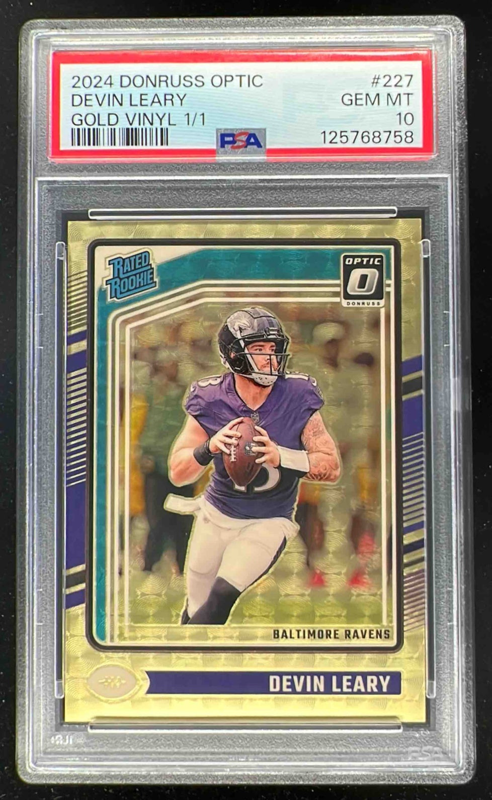 2024 Panini Donruss Optic Gold Vinyl #227 Devin Leary Rated Rookie