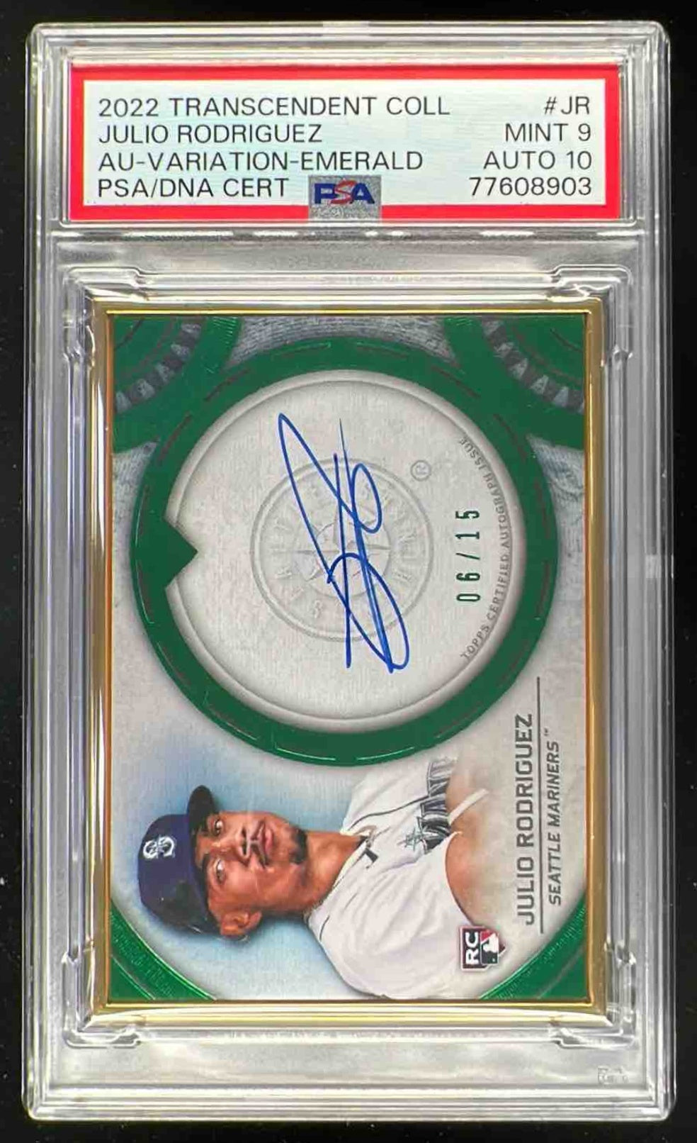 2022 Topps Transcendent Variation Emerald Julio Rodriguez RC Auto