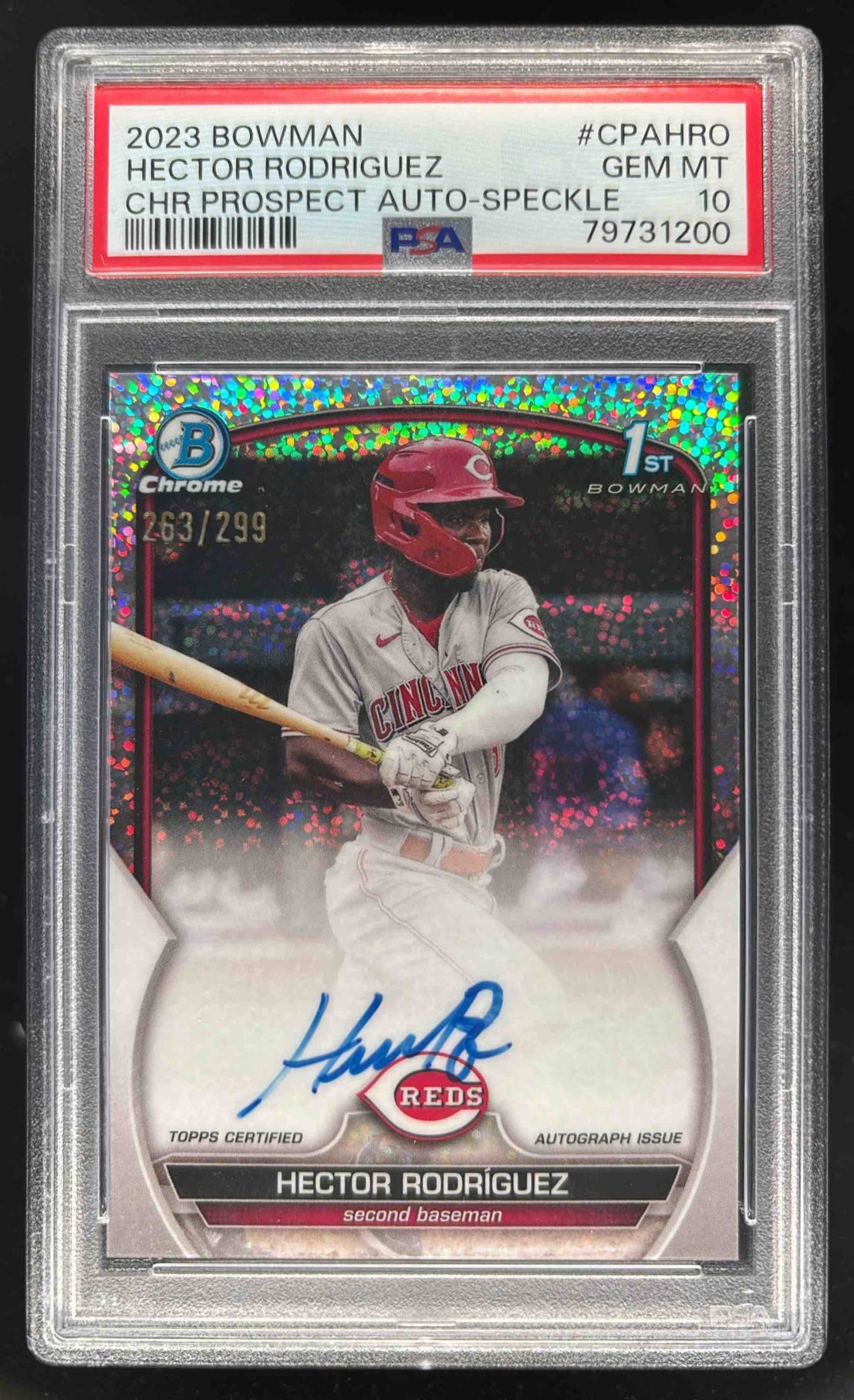 2023 Bowman Chrome Autographs Speckle Hector Rodriguez RC