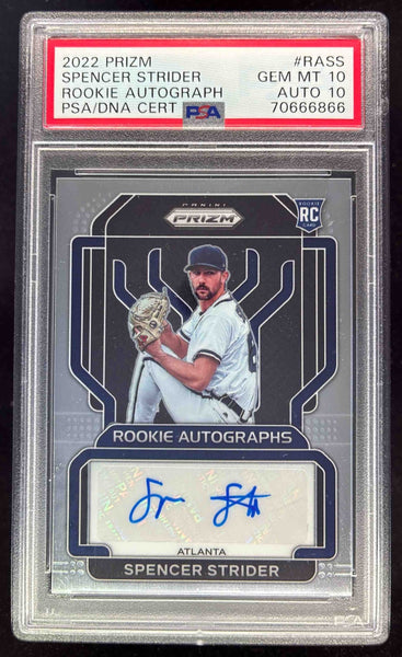 2022 Panini Prizm Rookie Autographs #RA-SS Spencer Strider RC Auto