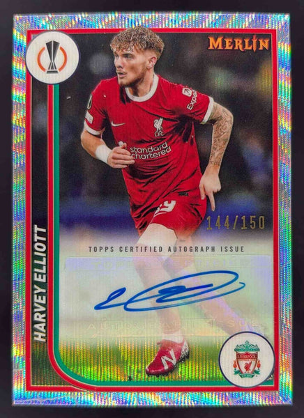 22-23 Topps Merlin ELLIOTT エリオット 直筆サイン 2023-24 Topps Chrome Merlin UEFA Wave Refractor #AU-HE