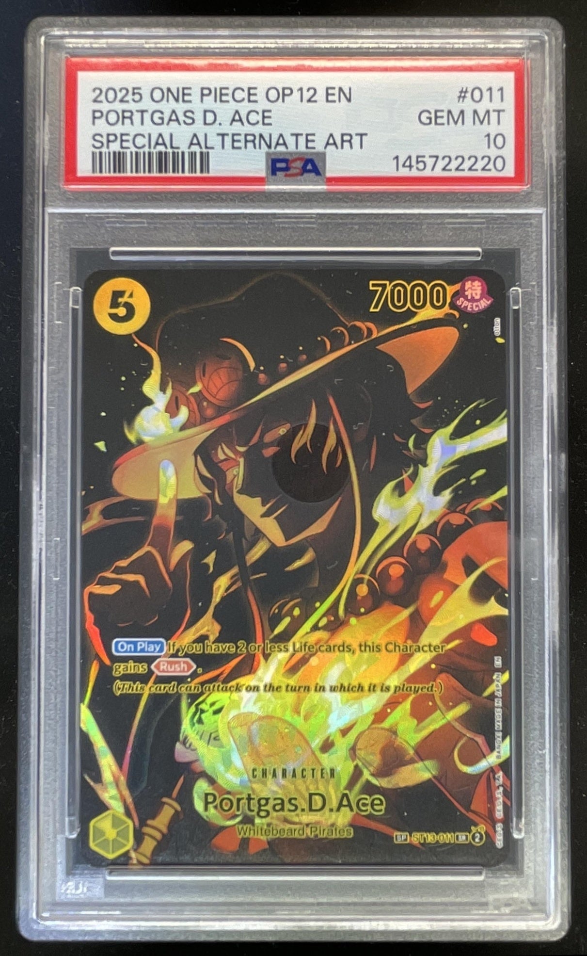 2025 One Piece OP12 EN #011 Portgas D Ace Special Alternate Art
