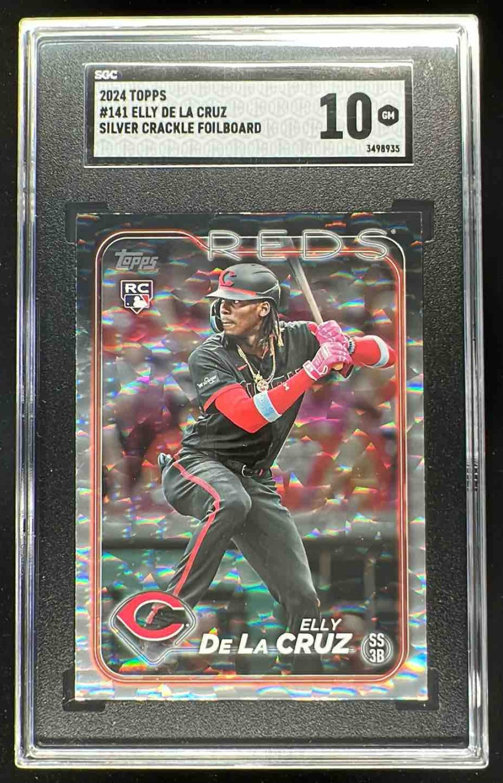 2024 Topps Silver Crackle Foil #141 Elly De La Cruz RC SGC 10