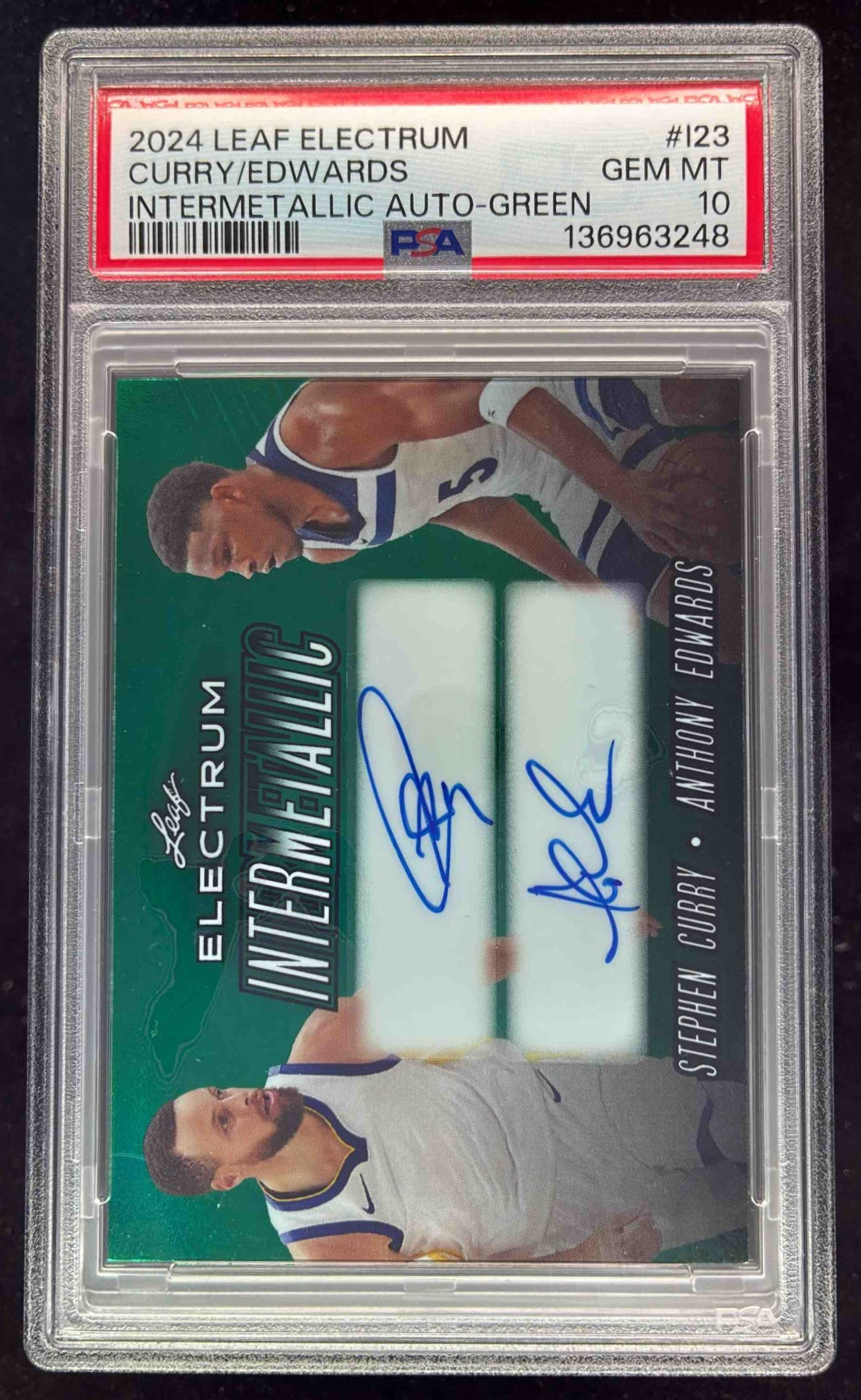 2024 Leaf Intermetallic Green Anthony Edwards Stephen Curry Auto