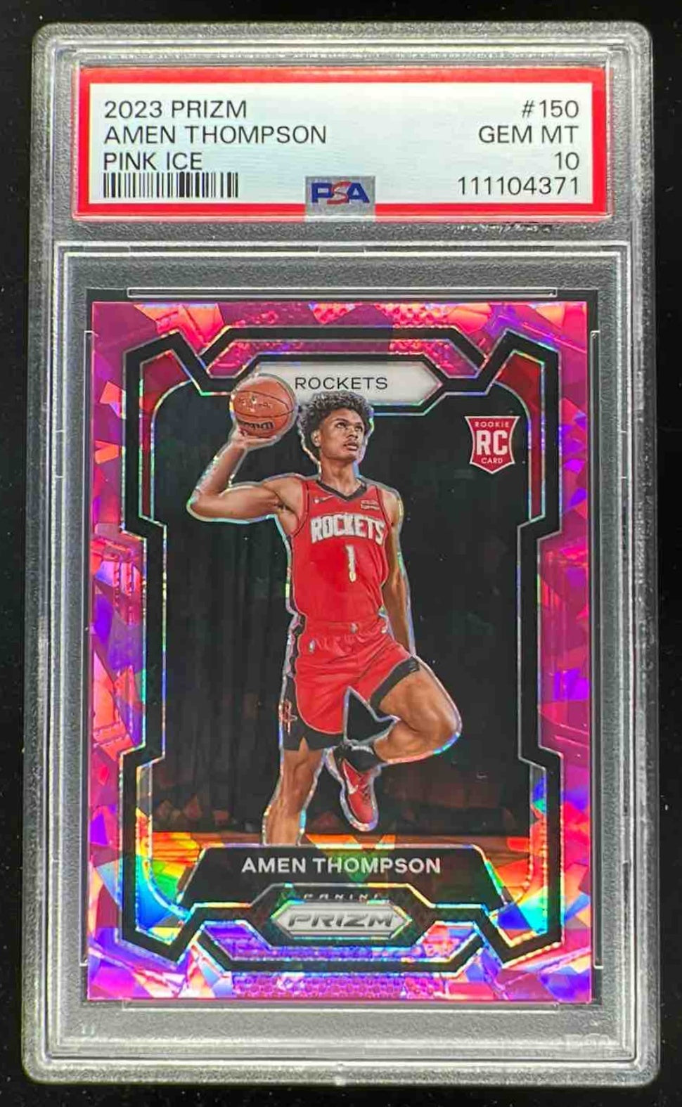 プロジェクト・アインシュタイン トレーディングカード 2023-24 Panini Prizm Prizms Pink Ice #150 Amen Thompson RC PSA 10
