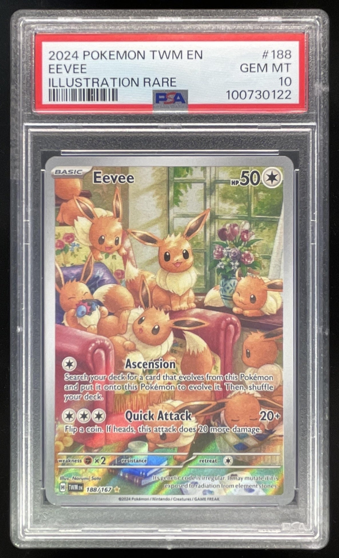 2024 Pokemon Twilight Masquerade #188/167 Eevee PSA 10 – Burbank Cards
