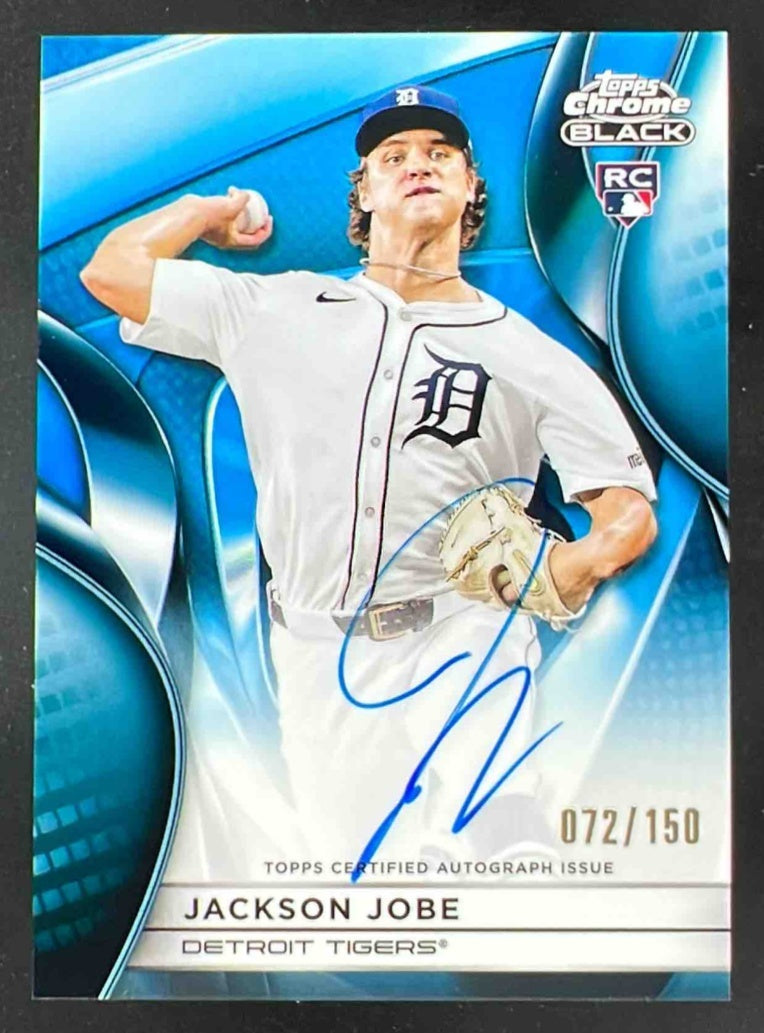 2025 Topps Chrome Black Blue Refractors #CBA-JJB Jackson Jobe RC