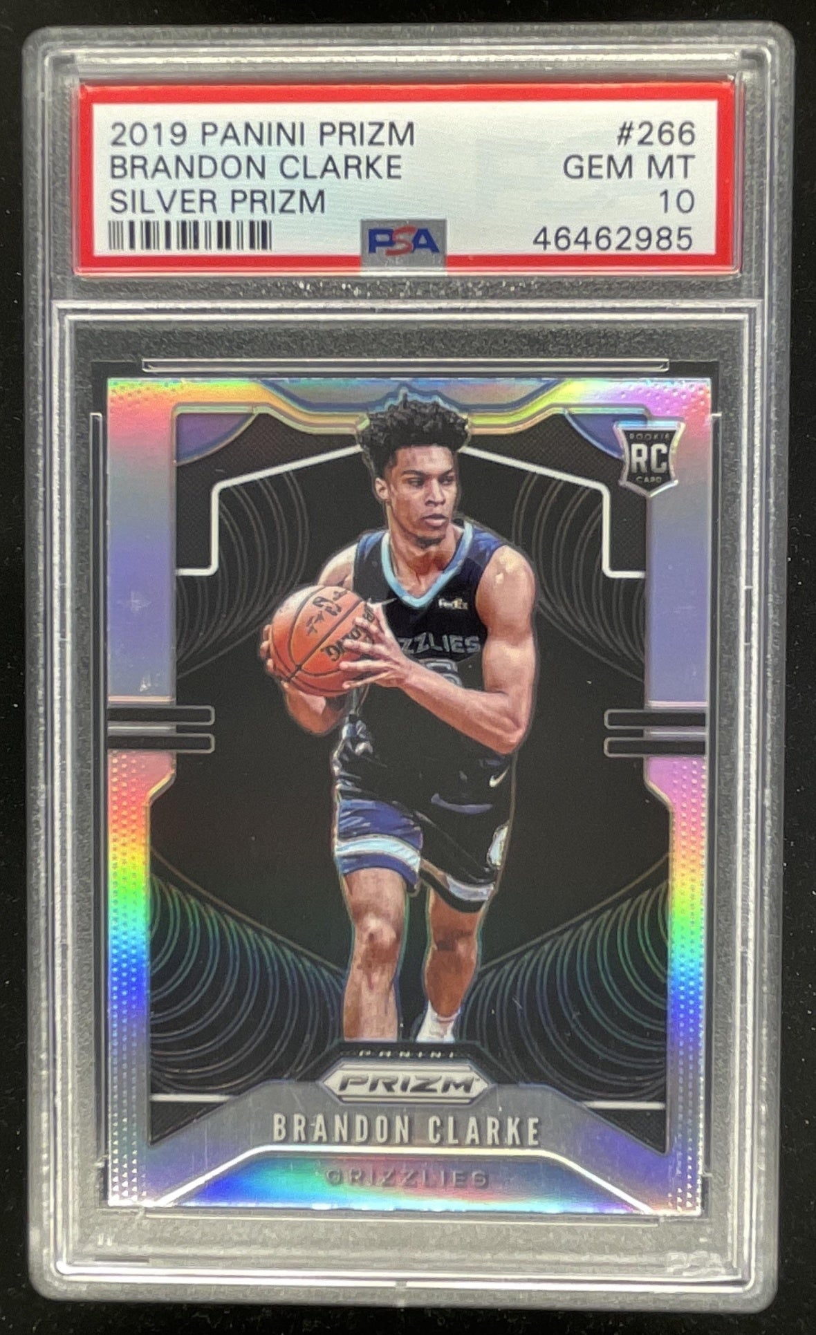 2019-20 Panini Prizm Prizms Silver #266 Brandon Clarke RC PSA 10