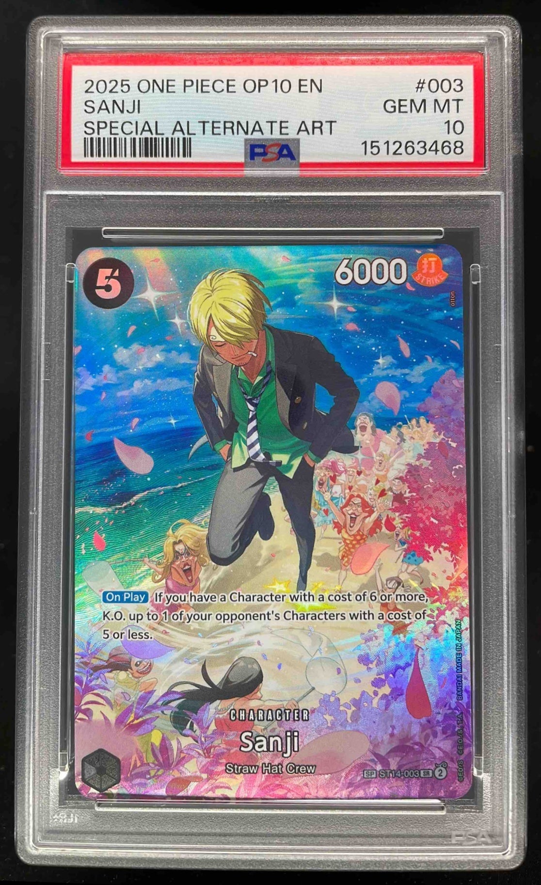 2025 One Piece OP10 EN #003 Sanji Special Alternate Art PSA 10