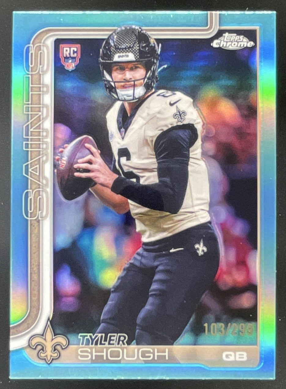 2025 Topps Chrome Rookie Teal Refractor #398 Tyler Shough RC /299