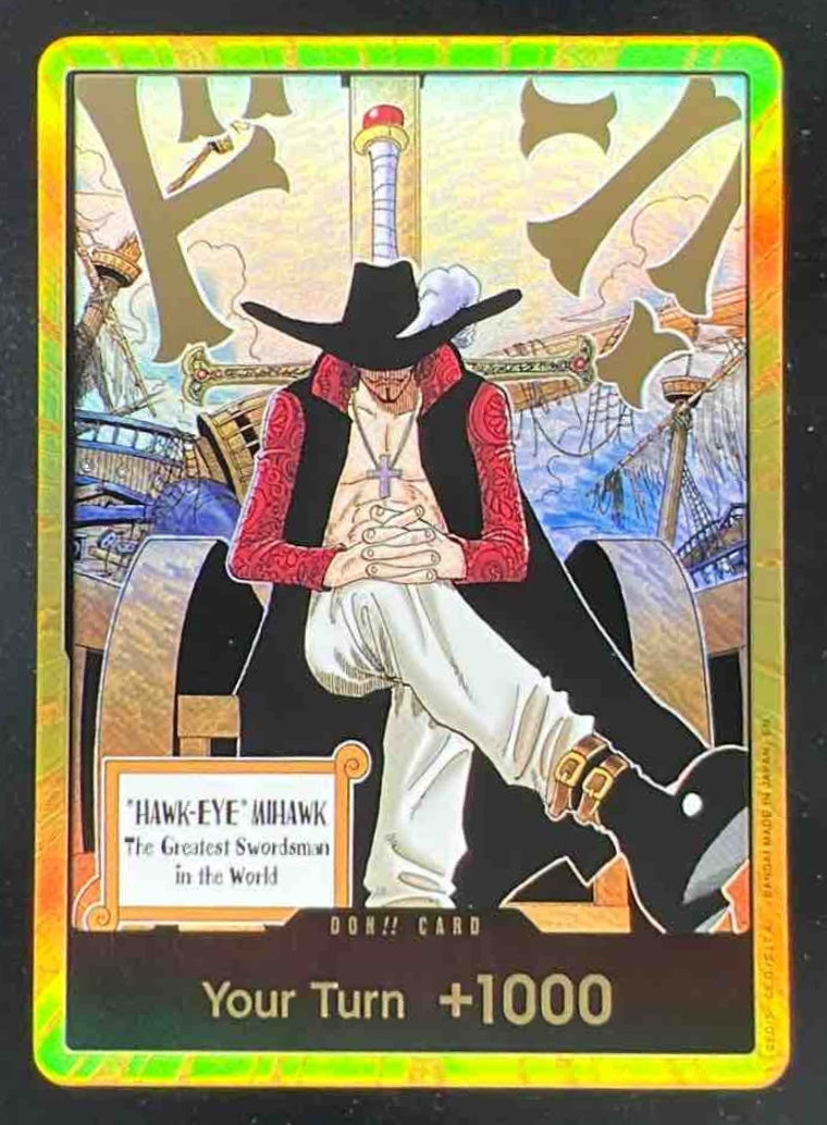 2025 One Piece Darcule Mihawk The Azure Sea's Seven Don Card Gold