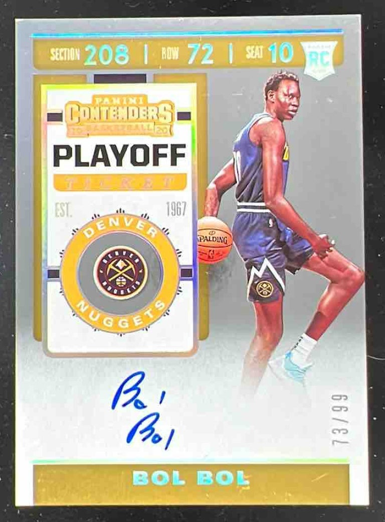 2019-20 Panini Contenders Playoff Ticket #112 Bol Bol RC Auto ⁄99 2019-20 Panini Contenders Playoff Ticket #112 Bol Bol RC Auto ⁄99