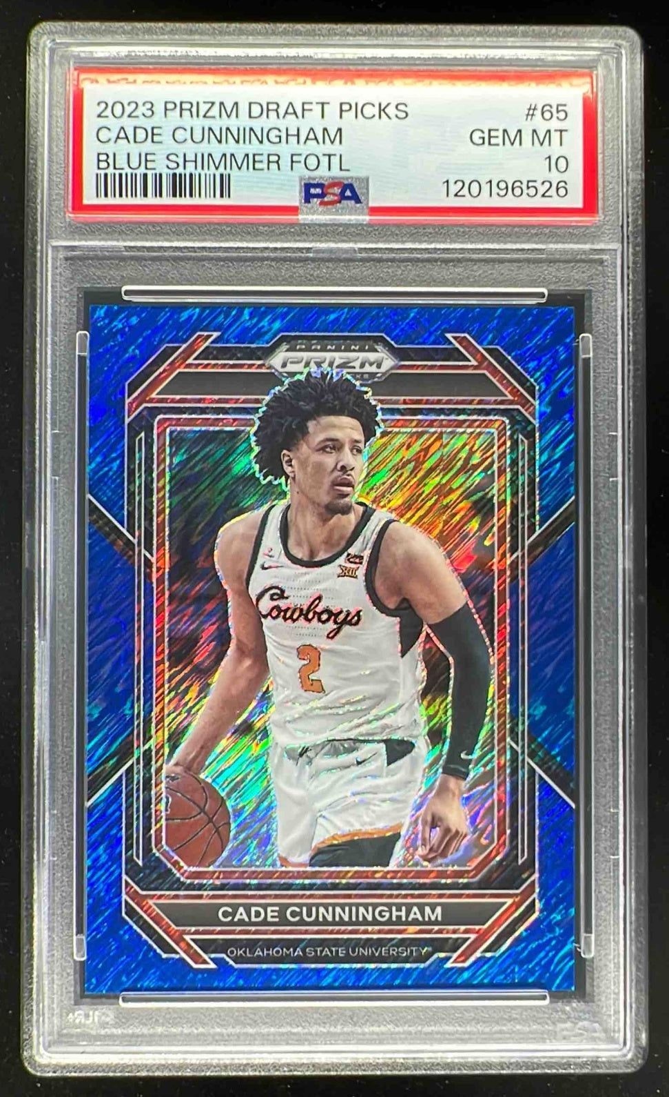 2023-24 Panini Prizm Draft Picks Blue Shimmer FOTL Cade Cunningham