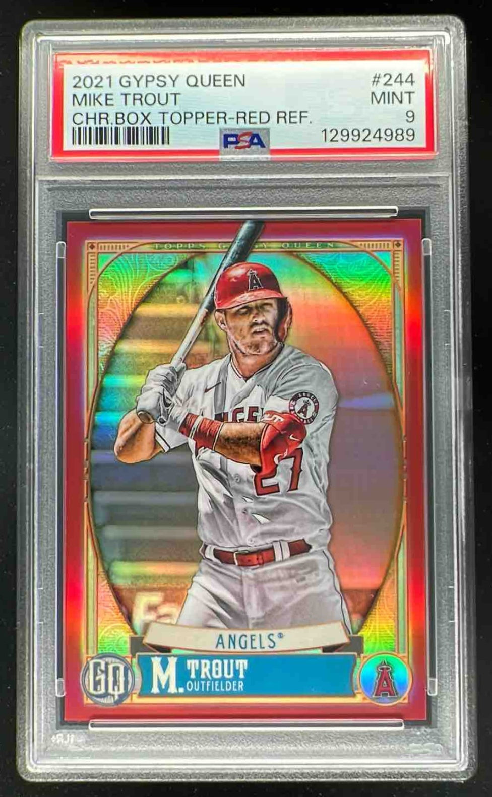 2021 Topps Gypsy Queen Chrome Box Topper Red #244 Mike Trout /25