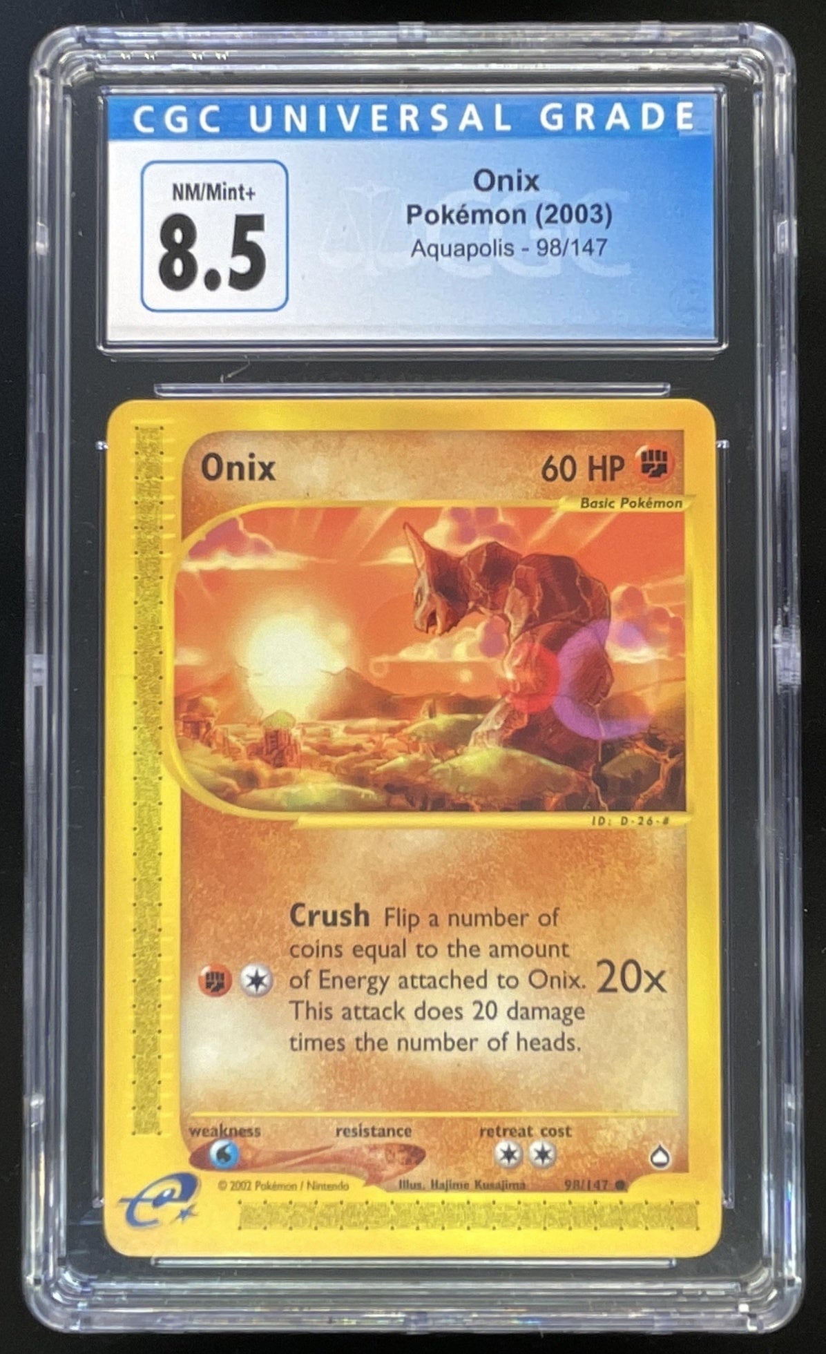 2003 Pokemon Aquapolis #98/147 Onix CGC 8.5 – Burbank Cards