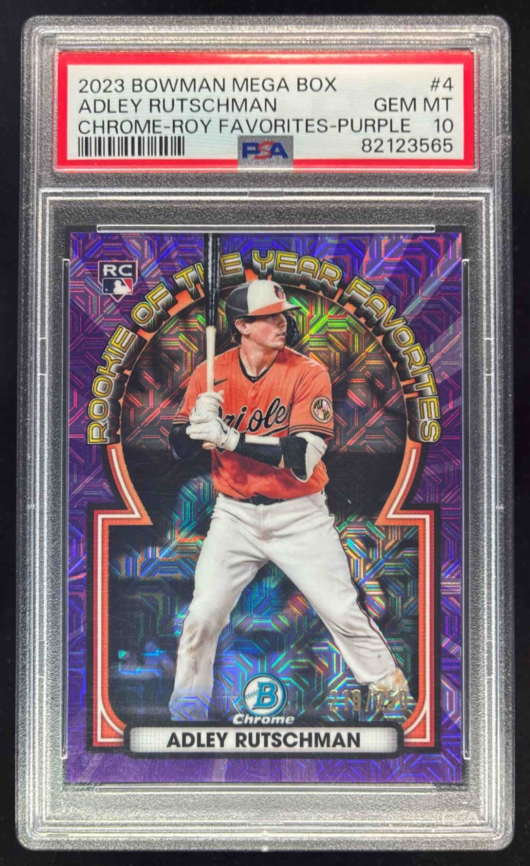 2023 Bowman Mega Box Year Favorites Purple Mojo #4 Adley Rutschman