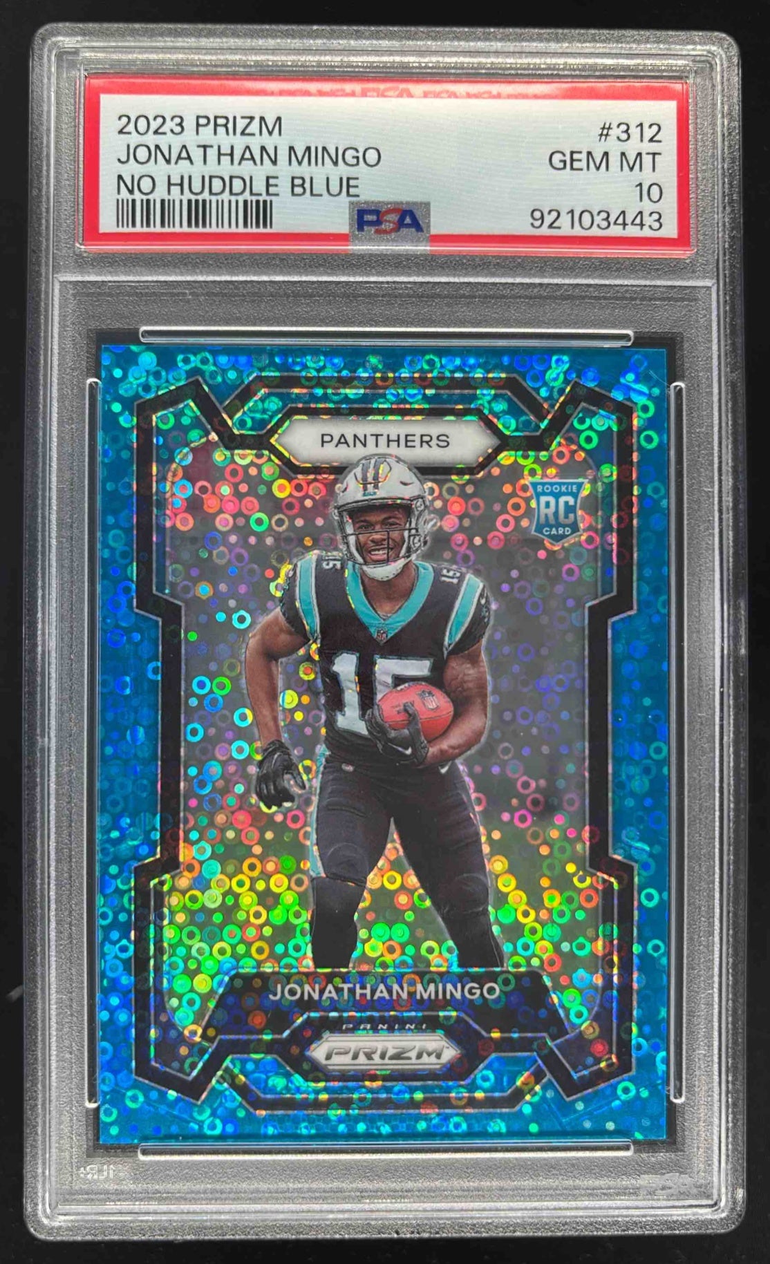 2023 Panini Prizm No Huddle Blue Prizm #312 Jonathan Mingo