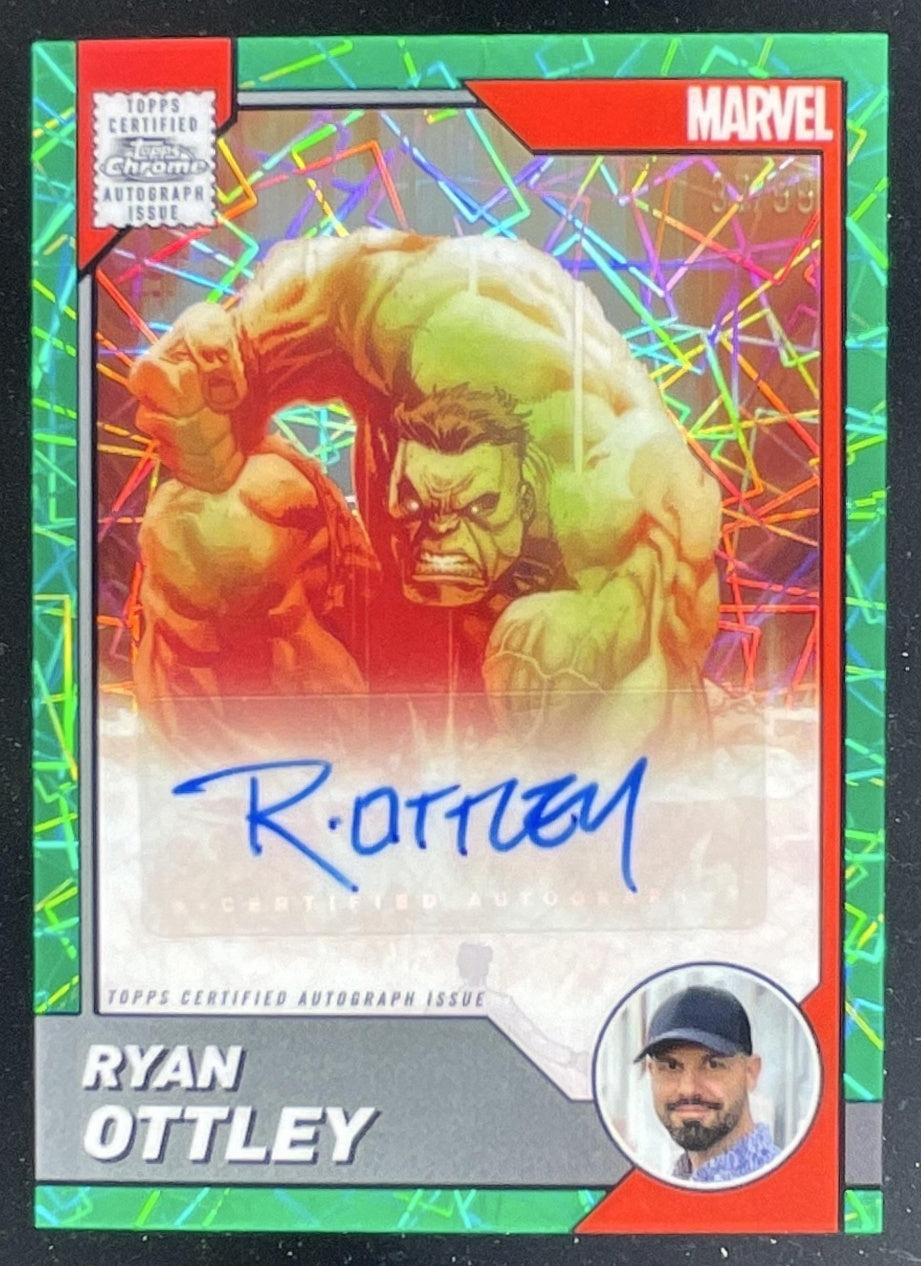 2025 Topps Chrome Marvel Hulk Green Lazer Ryan Ottley Auto /99
